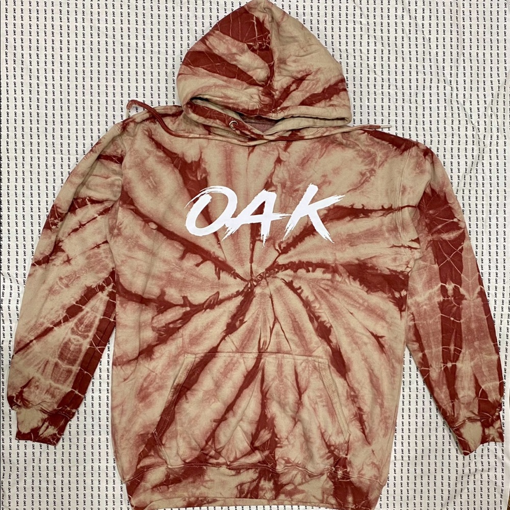 MAROON TIE DYE OAK (One of A Kind) HOODIE